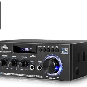 AK45 Stereo Audio Amplifier,300W Home 2 Channel Wireless Bluetooth 5.0 Power Amplifier System, Home Amplifiers FM Radio, USB, SD Card, with Remote Control Home Theater Audio Stereo System
