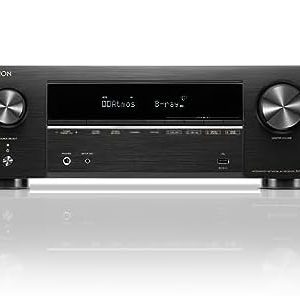 Denon AVR-X1800H 7.2 Channel AV Stereo Receiver - 80W/Channel, Wireless Streaming via Built-in HEOS, WiFi, & Bluetooth, Supports Dolby Vision, HDR10+, Dynamic HDR, & Home Automation Systems