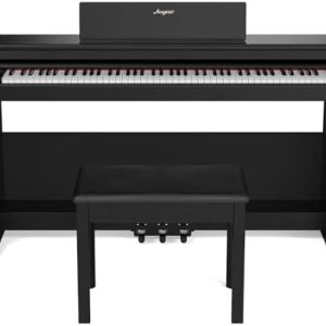 Garvee Digital Piano with 88 Key Full Size Heavy Hammer Keyboard, Electric Piano with Stand and Bench for Home Practice or Travel